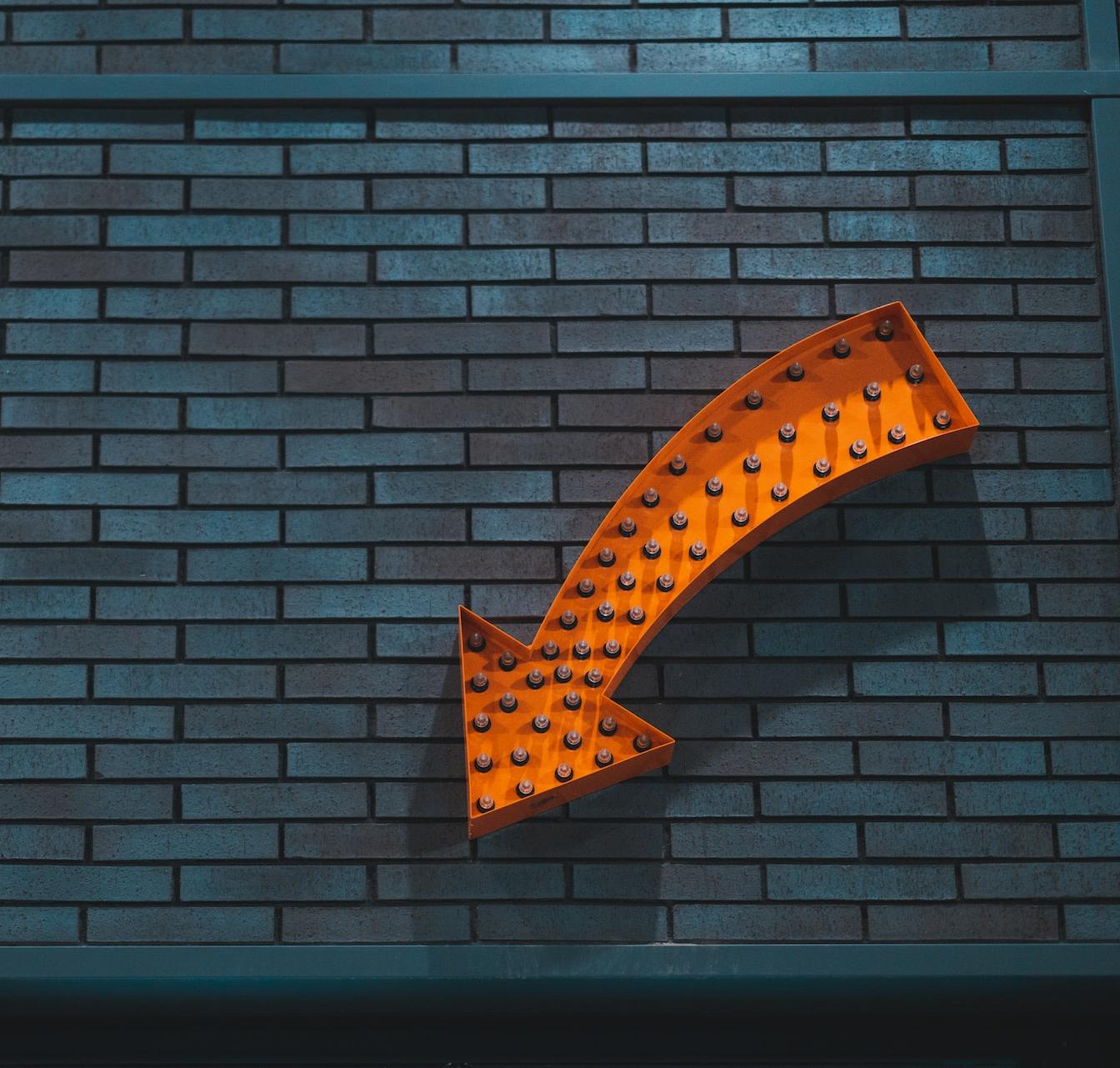 orange arrow signage